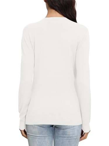 Image of EXCHIC Women's Long Sleeve V-Neck Casual Sweaters Fall Classic Soft Knit Top 2026 Fit Basic Pullover Tops