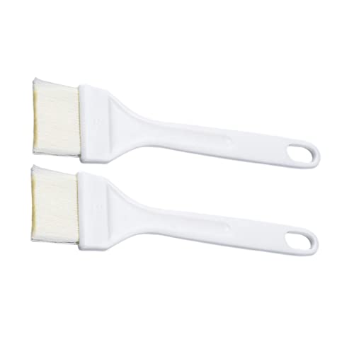 SOLUSTRE 2PCS Basting Brush Heat Resistant Bbq Tool for Marinades Sauces and Pastry with Plastic Handle for Baking Grilling and Cooking Meat and Pastries