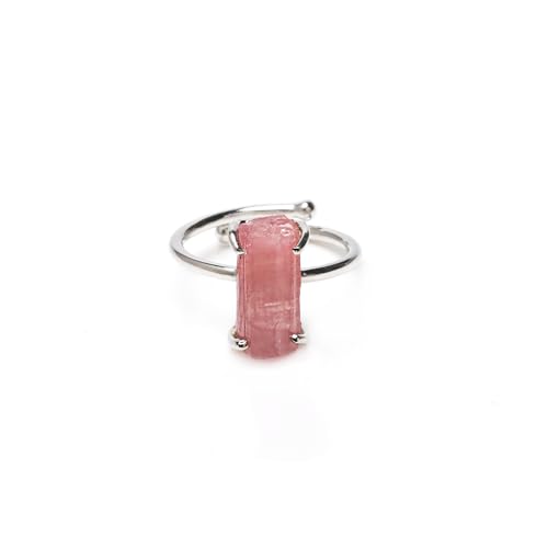 Bague en tourmaline ajustable en argent, cadeau artisanal unique