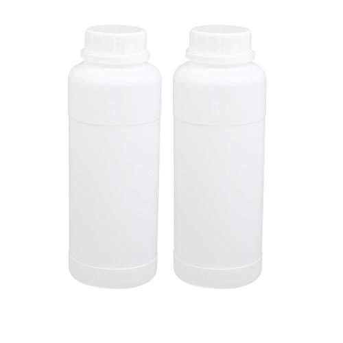 Aexit 2Pcs 17-Ounce gauge HDPE Plastic White Refillable Narrow Mouth Liquid Reagent Storage Bottle Container