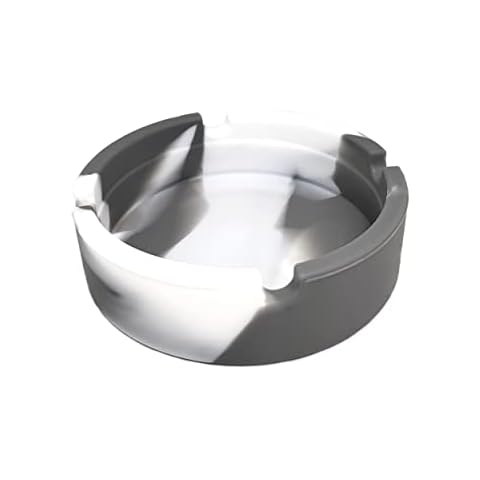 BWD AshTray Silicone Mould Grey&White Round Shape Cigarette Ash Tray Holder Tobacco Indoor Outdoor Pubs Bars Use Cover