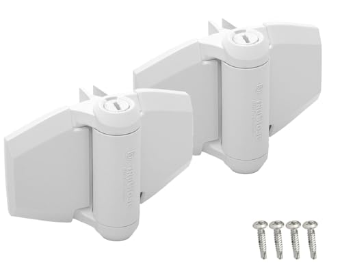 Image of D&D TCA3L2S3WTS TruClose Gate Hinge Wood, Vinyl Square Gates, White 2 pcs | Safety gate hinge, with alignment legs, self-closes square post wood & vinyl gates up to 66 lb. White, comes with 2 hinges