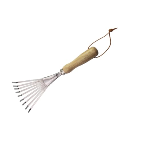 KAILIKETIY 加厚不??九歯ガーデンレーキ 軽量耐錆設計 土壌緩和用ハンドレーキ 園芸作業向け コンパクトで使いやすい