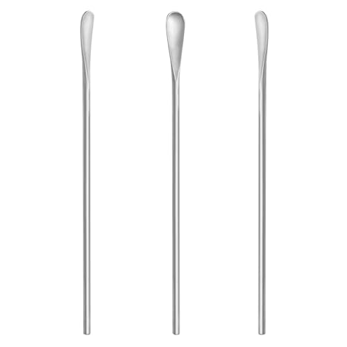 3pcs Quality Swizzle Sticks Long 8.6-Inch Silver Metal 304 Stainless Steel Stirring Spoons Mixing Stirrers for Latte Coffee Espresso Cocktail Drinks Milk Tea for Home Office Bar Cafe Camping Travel
