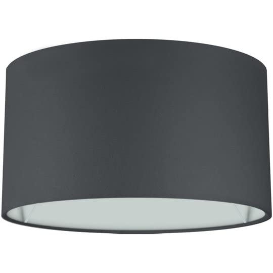 Wogati® Premium Lampenschirm E14/E27 Baumwolle | Schwarz, Ø50cm Höhe 33cm | Für Stehlampe, Hängelampe und Tischlampe