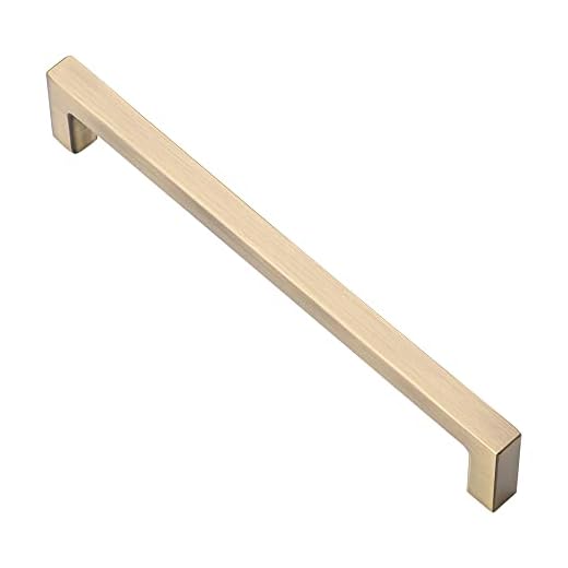 Alzassbg 10 Pack Brushed Antique Brass Cabinet Pulls, 6-1/4 Inch(160mm) Hole Centers Cabinet Handles Square Kitchen Hardware for Drawer Dresser Handle Pull AL3041AB