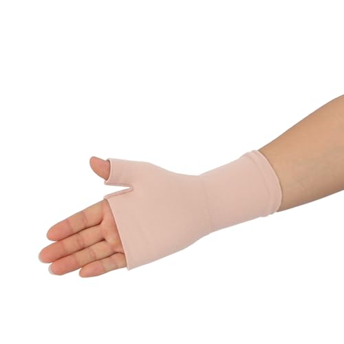 手首サポーター 薄手 親指サポーター 2枚セット 手首 腕 男女兼用 親指 軽量 通気性 弾力 伸縮性 固定 筋トレ マウス PC作業 スポーツ 家事 ゴルフ テニス ブラック 肌色 L (肌色)