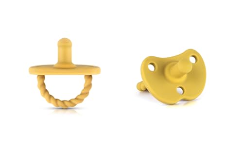Image of Sweetie Silicone Pacifiers for Newborn Pacifier Soother Baby Pacifier Soft Silicone Certified BPA Free Set of 2 (Yellow)
