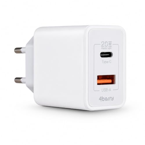 USB-A ve Type-C 20W Hızlı Şarj Adaptörü with PD ve QC3.0, Beyaz