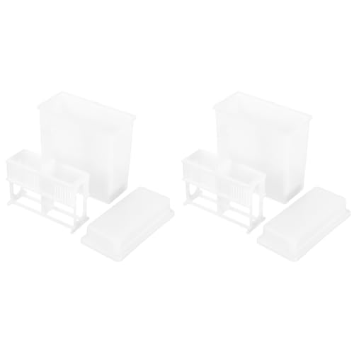 Ipetboom 2 Sets Microscope Slides Staining Rack Jar Plastic Storage for Lab Use