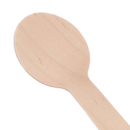 Cucharas de madera de abedul Healeved, 100 mini cucharas desechables para postres y especias 4