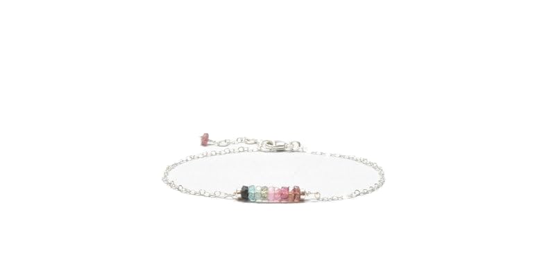 Bracelet tourmaline en argent sterling 925 facetté haut de gamme