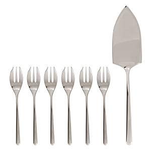 SAMBONET Cake Set, 6 Forks and Server Linear - S/Steel 52513A87