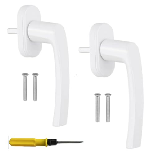 CNKHDZ Poignée de Fenêtre en Aluminium Longueur de Tige 35mm Pour Balcon et Porte de Terrasse (Blanc)