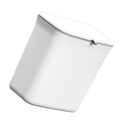 Caneca de basura blanca para cocina con tapa y doble compartimento