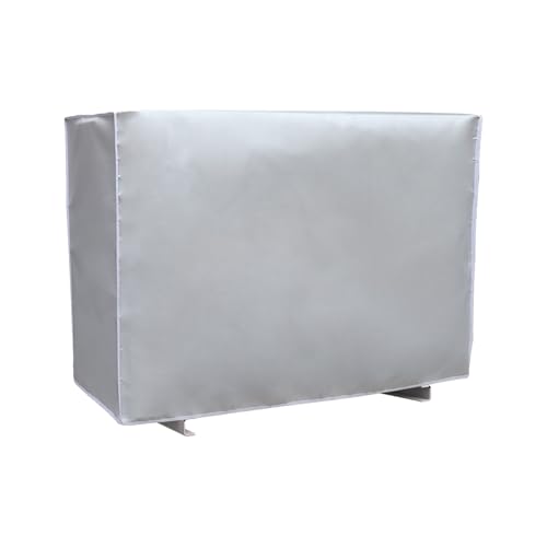 Klimaanlage Abdeckung Wasserdichte Staubdichte Abdeckung der Außenklimaanlage mit Gummizug und Kordelzug Outdoor-AC-Schutzabdeckung Silber Mittel (86 x 32 x 56 cm)