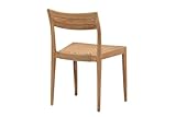sillas teka plegables AlexandreHouse SILLA MADERA TEKA CUERO 51x52x85 CM