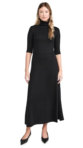 Vince Damen Elbow SLV Rollkragenkleid, Schwarz, XX-Small