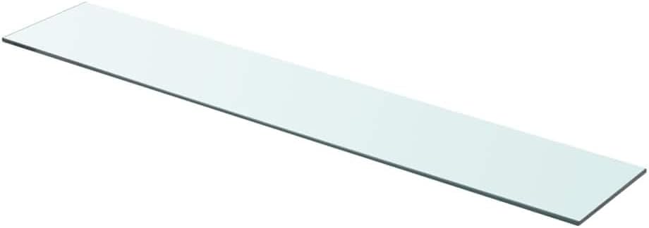 Tempered Glass Shelves 2 pcs Set, 35.4x5.9 Inch Clear Floating Wall Display Shelving for Slatwall Retail Shop and Home Organization