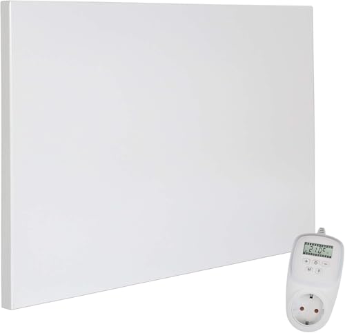 VIESTA Calentador de pared infrarrojo con termostato [Mando + Control WIFI]   Radiador de pared infrarrojo   Panel infrarrojo de cristal de carbono   Modelo TH12 WIFI   300 Watt)