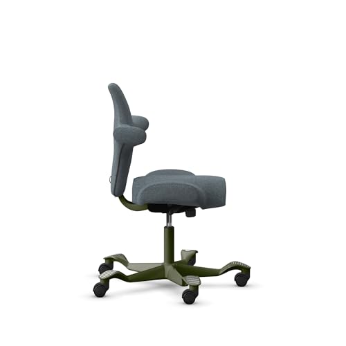 Image of HAG Capisco Standard Chair-Moss Green Frame-Upholstered Dark Gray