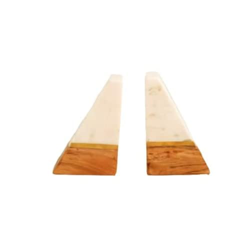 Indian Essence by AD ARTS Marble Wood Bookends for Books 2