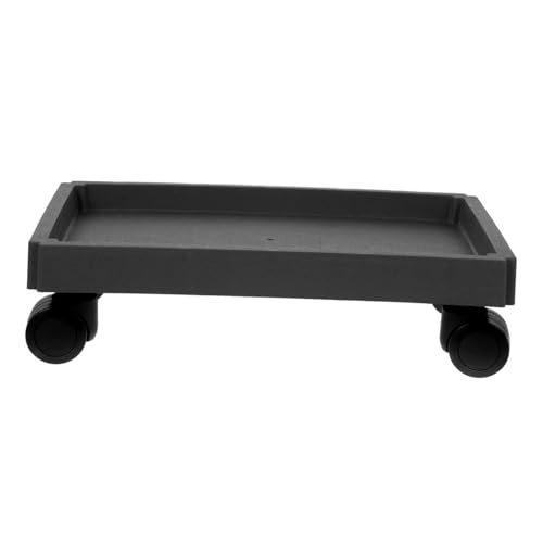 KAILIKETIY 鉢植え用キャスター付きプランタートレイ 長方形厚手受け皿 防水で床保護 植木鉢移動便利 ガーデニングポットホルダー 室内外対応