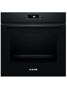 Bosch HBA571BB4 Serie 2 Einbau-Backofen, 60 x 60 cm, 71 Liter Garraum, Pyrolyse-Selbstreinigung, AutoPilot 10 Programme, 3D-Heißluft, LED Touch Control, Schwarz