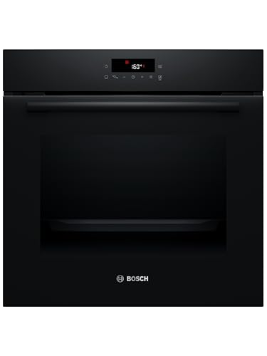 Bosch HBA571BB4 Serie 2 Einbau-Backofen, 60 x 60 cm, 71 Liter Garraum, Pyrolyse-Selbstreinigung, AutoPilot 10 Programme, 3D-Heißluft, LED Touch Control, Schwarz