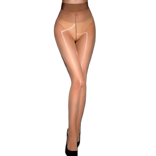 Image of Women's Oily Shiny Pantyhose Ultra Shimmery Sheer Tights 8D High Waist Gloss Pantyhose