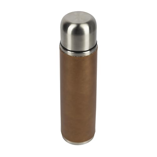 BERGNER -Botella Térmica de Agua de Acero Inoxidable Negro - Capacidad de1 Litro - Seguridad Anti Derrame - Totalmente Higiénica - Resistencia a Caídas - Mantiene la Temperatura