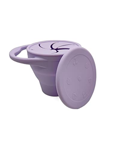 Image of Dimsem Collapsible Silicone Snack Cup - Baby Snacks Holder with DustProof Lid