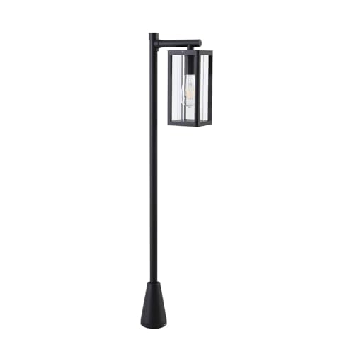 Borne lumineuse E27 Siveta en aluminium noir intensité variable Lucande