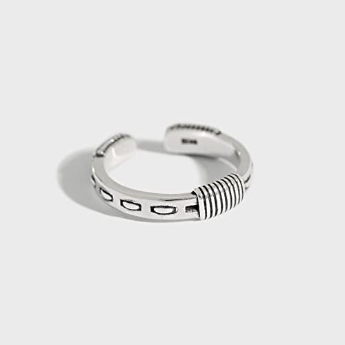 Bague S925 argent pour femme au tressage vintage chic et ajustable