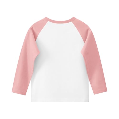 Girls Cotton T-Shirts Kids Color Block Soft Raglan Top Boys Crewneck Basic Long Sleeve Tees for 5-16 Years4