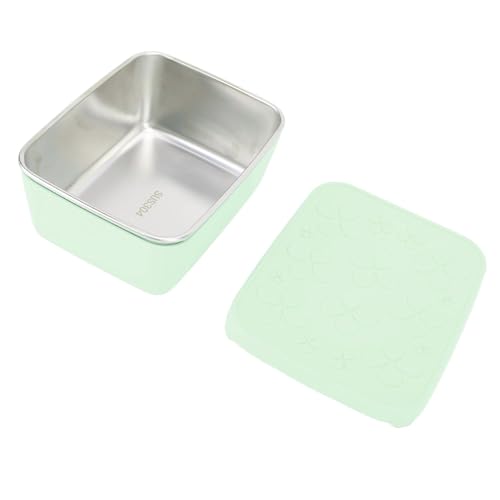Contenedor de acero inoxidable 304 rectangular de 550 ml color verde aguacate 3