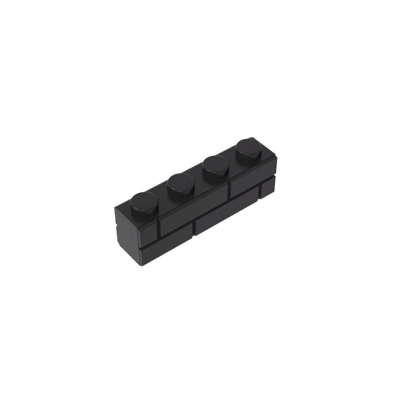 Gobricks 15533 Basic Bricks Brick Special 1x4 with Masonry Brick Profile 50 Pieces GDS-632 Compatible with Lego Building Blocks Color:Black โ image 1