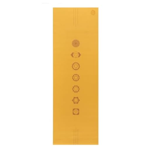 YOGATERIA Tapete Yoga Leela Chakras 4,5 mm de espessura 183 x 60 cm | de PVC ecológico durável | Tapetes de treino para ginástica em casa | Ginástica e Pilates | Certificado Oeko-Tex | Macio e Elástico | boa aderência