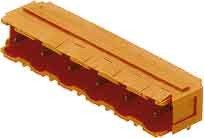 Conector SL 7.62/3/90B con terminales estañados de 3.2 mm y 3 polos naranja
