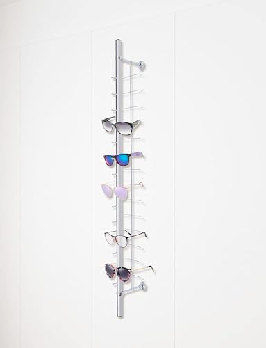 Juego de soportes de exhibición para gafas, organizador de aluminio duradero para tiendas ópticas, incluye cerradura para seguridad (10 piezas)