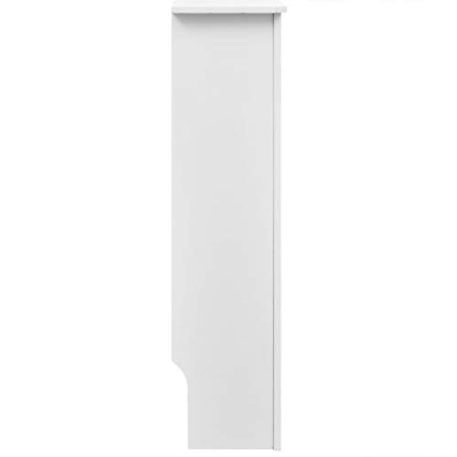 Cubierta de radiador blanca de MDF de 112 cm para calefactor de hogar y jardín 5