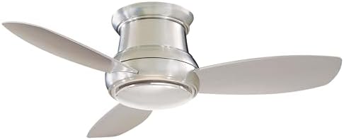 Minka-Aire F518L-BN Concept II LED Brushed Nickel 44" Flush Mount Modern Ceiling Fan with Remote, Brushed Nickel (LED Light)