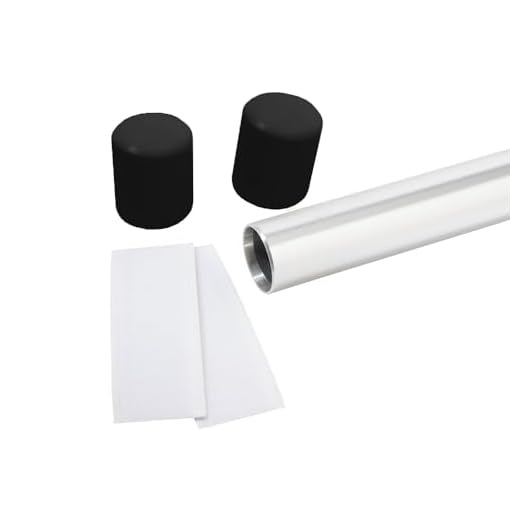 Silver Aluminum Color Guard Flag Pole 6 Ft Set with Plastic White End Cap Tips and Fastener Strips for Color Guard Silk Flags, Standard Lightweight Practice Pole