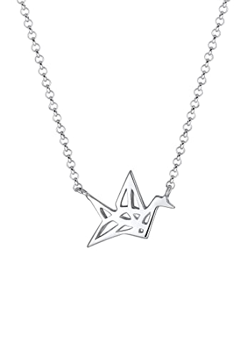 Collier oiseau origami Elli, bijou d'exception en argent 925