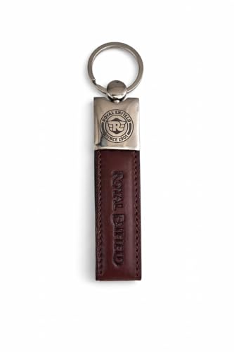 Image of Leather Strap Keychain, Embossed Logo Design, Durable Premium Key Ring for Bike Lovers & Gift Use