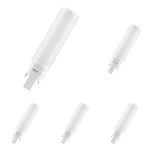 OSRAM Lampada DULUX D 18 LED per base G24D-2, 7 watt, 640 lumen, bianco caldo (3000K), ruotabile, sostituzione della tradizionale lampada Dulux da 18W (Confezione da 5)