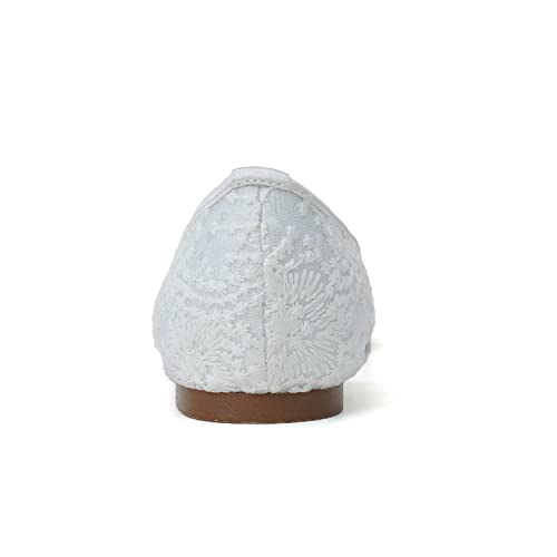 Women's Flats Cut Out Pointy Toe Slip On Breathable Ballet Flat Comfortable Lace Flats Dressy2