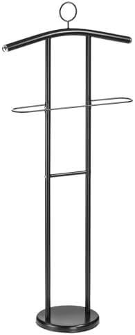 Muntel Dressboy Kleiderständer - Herrendiener Mit Ablage - Schwarz Stahl 107x50x28cm