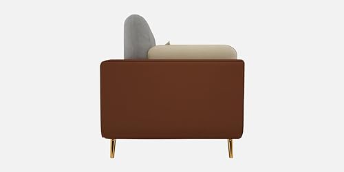 Image of Black Wood Modern Montez Luxurious Velvet 2 Seater Sofa for Bedroom, Living Room, Dining Room, Drawing Room, Home Office in Bug Resistant Wood (Brown & Beige, 2 Seater)