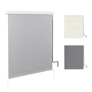 WOLTU Senkrechtmarkise mit Kurbel und Kassetten 100x140 cm